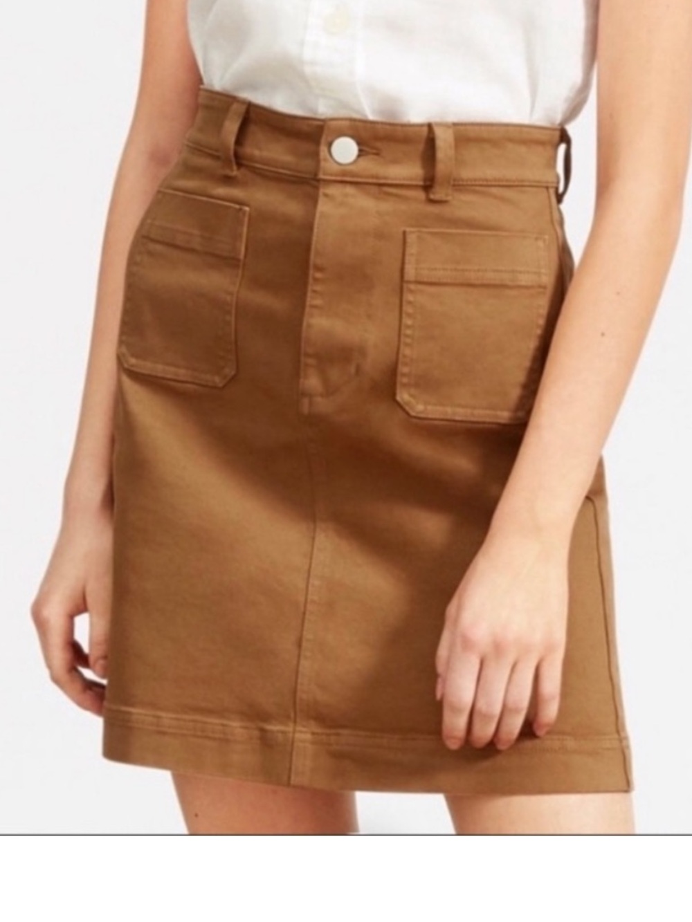 Everlane Women’s size 8 Patch Pocket Brown Denim Jean Mini Skirt
